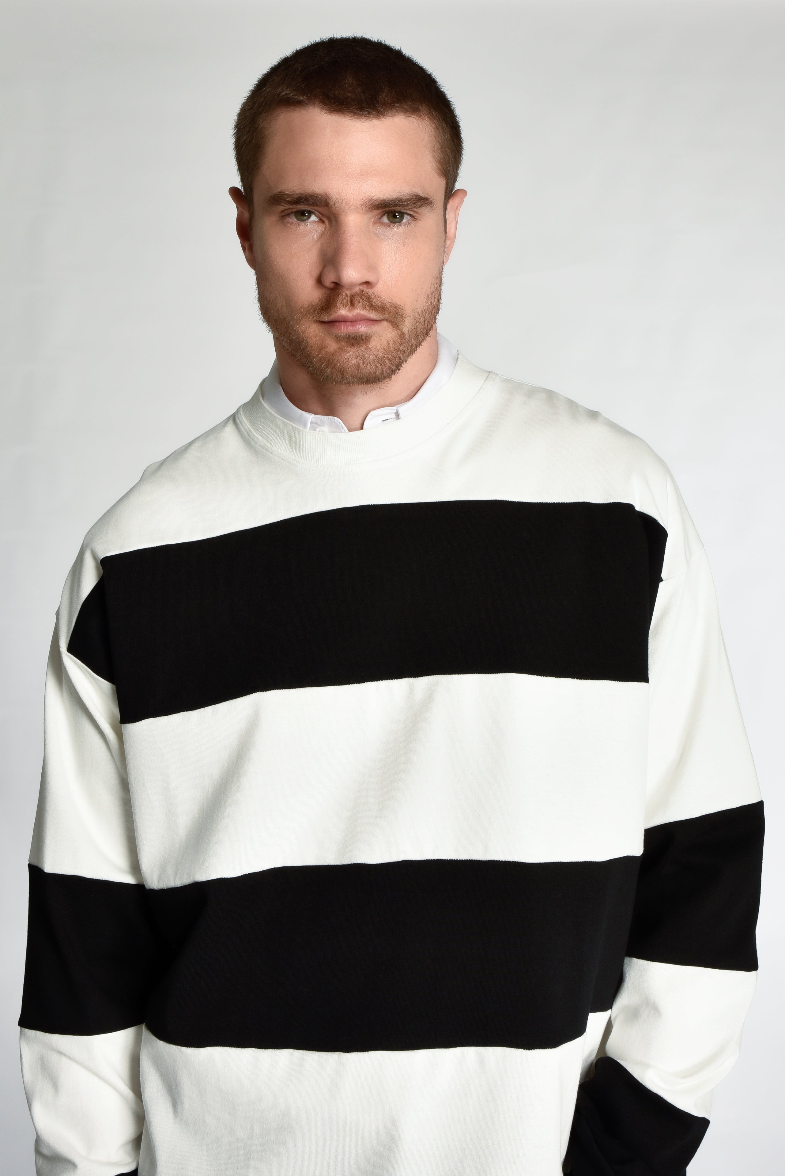 Black and White Long Sleeve Rugby