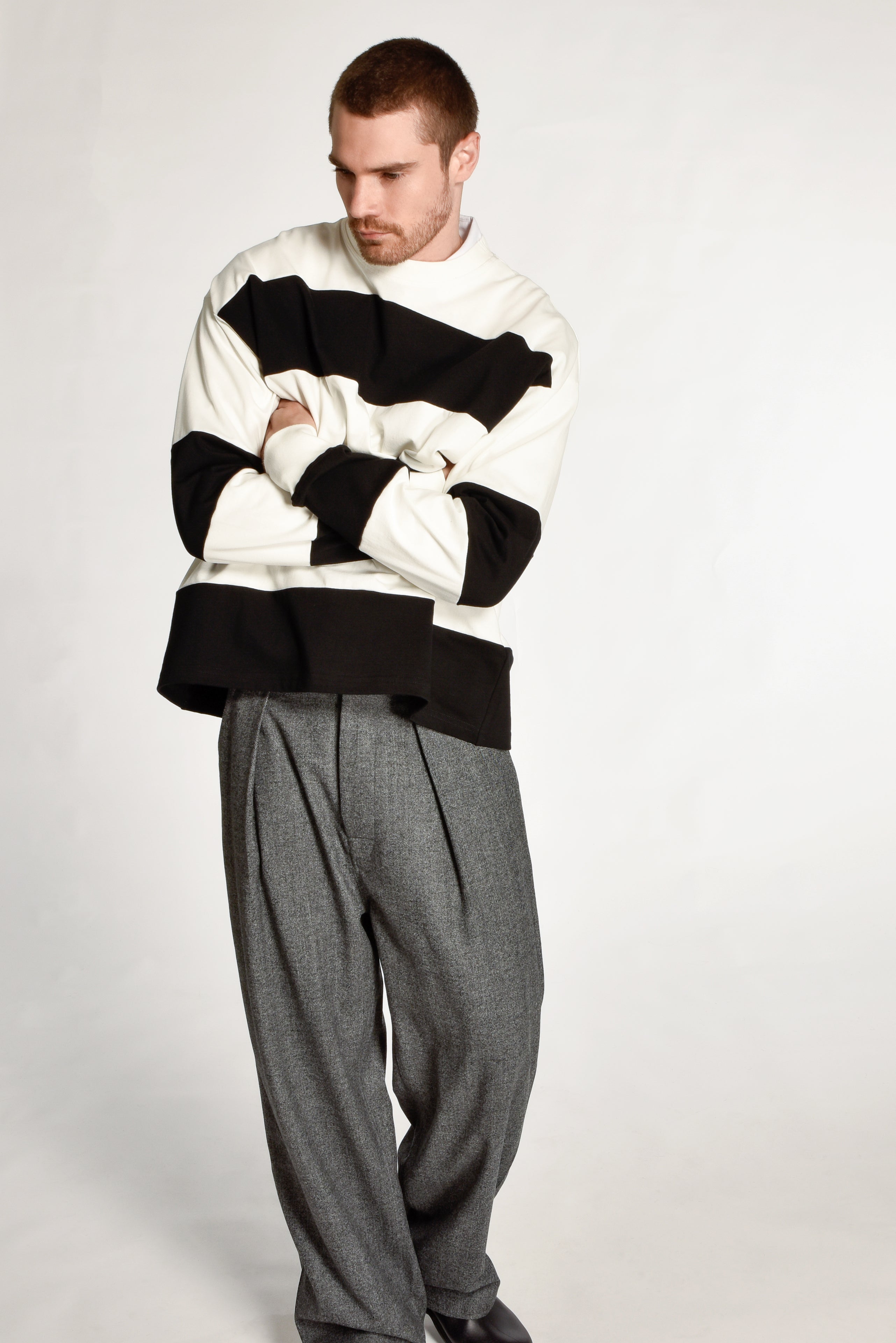 Black and White Long Sleeve Rugby