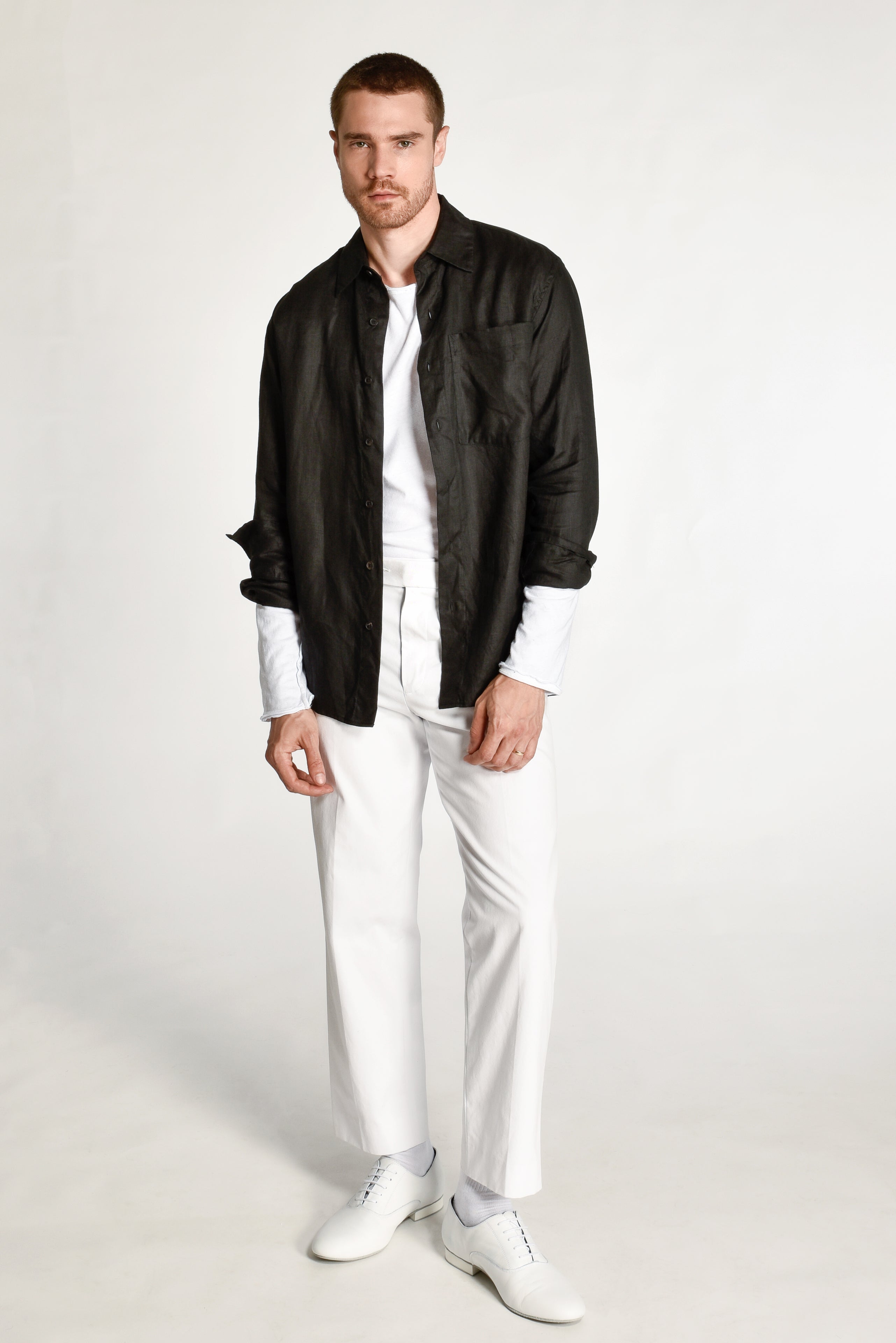 Black Linen Jonas Shirt