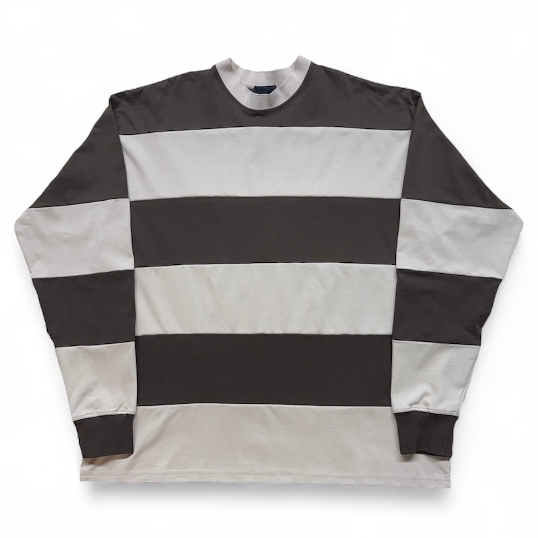 Brown and Cream Long Sleeve Rugby