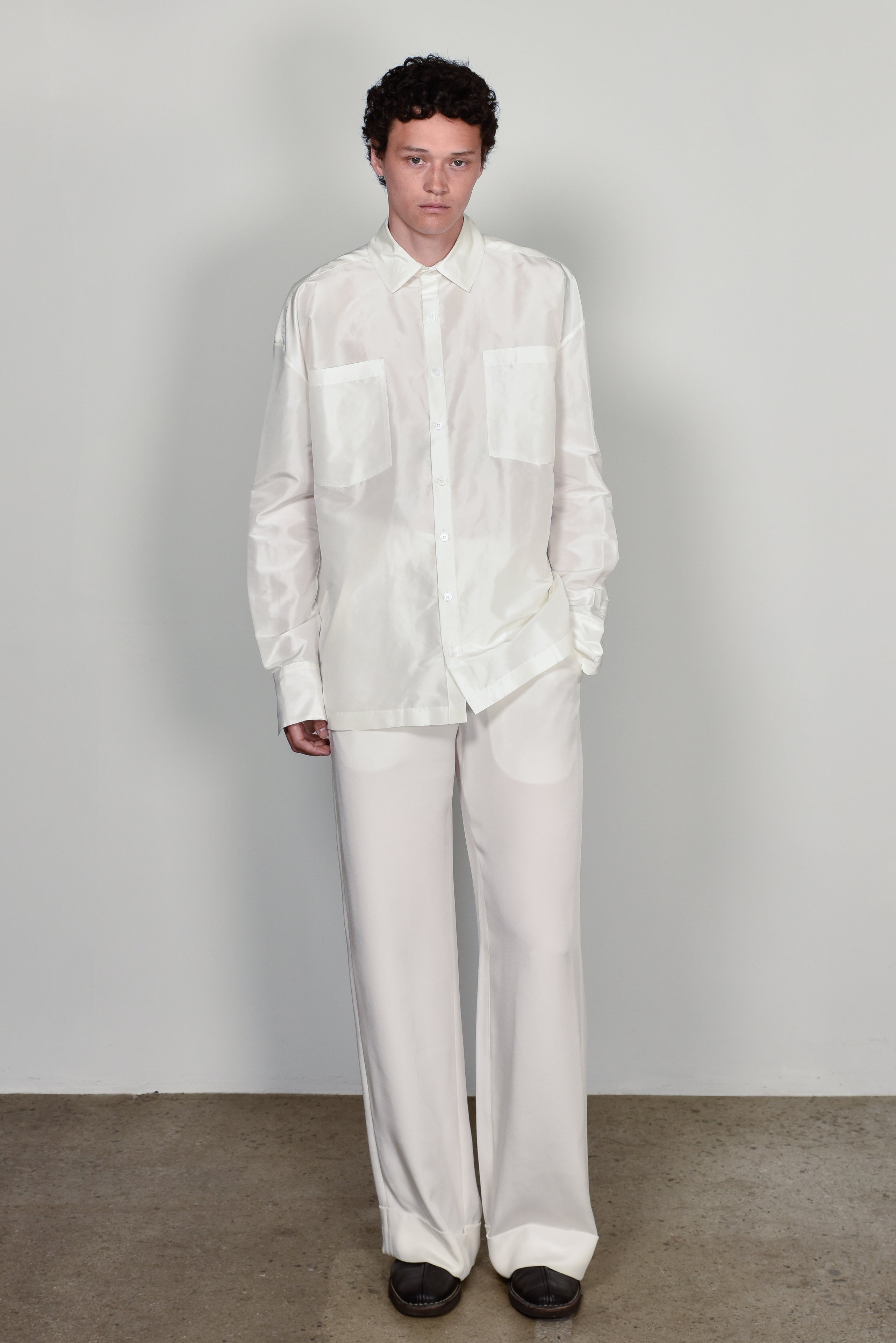 White Silk Opera Shirt