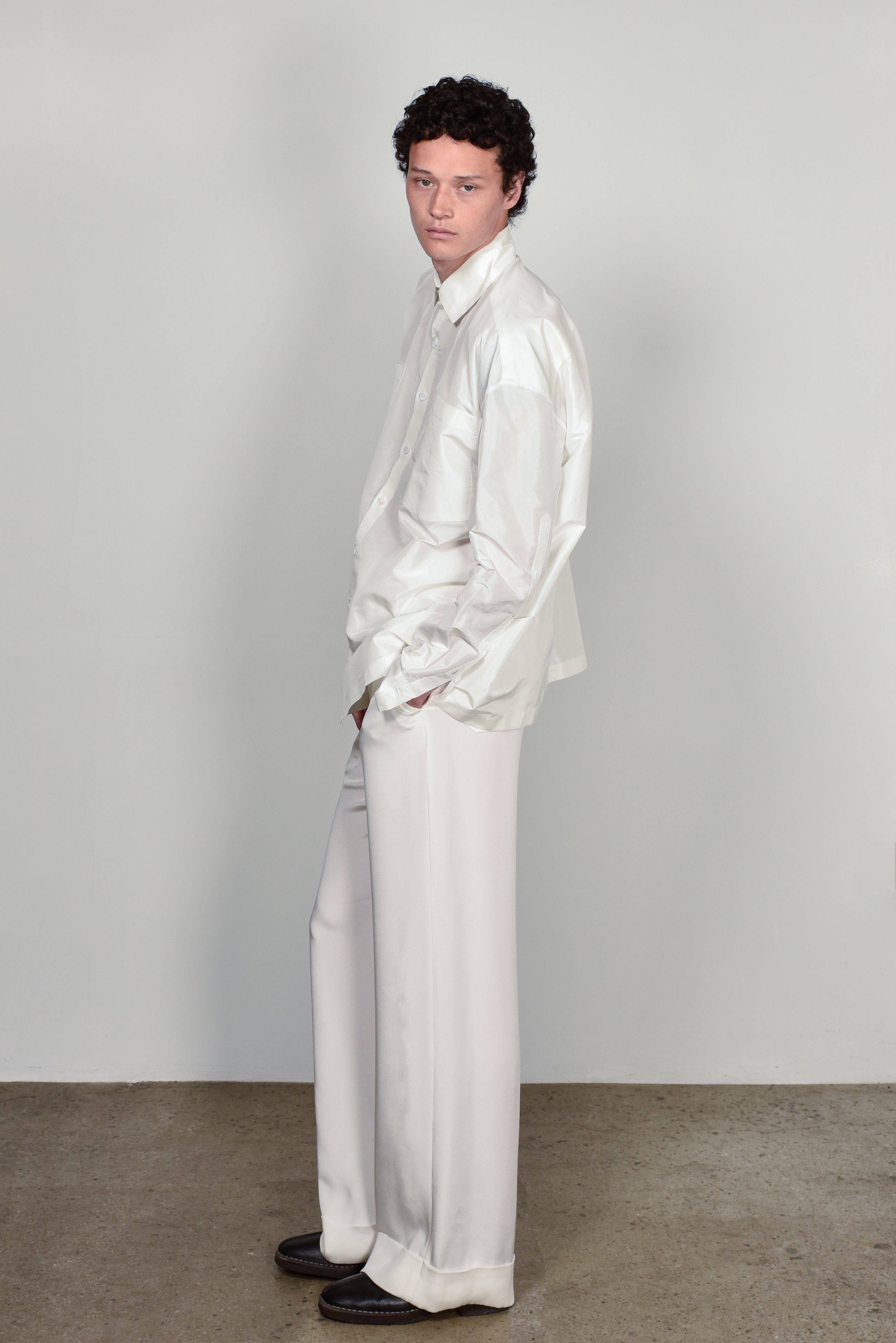 White Silk Opera Shirt