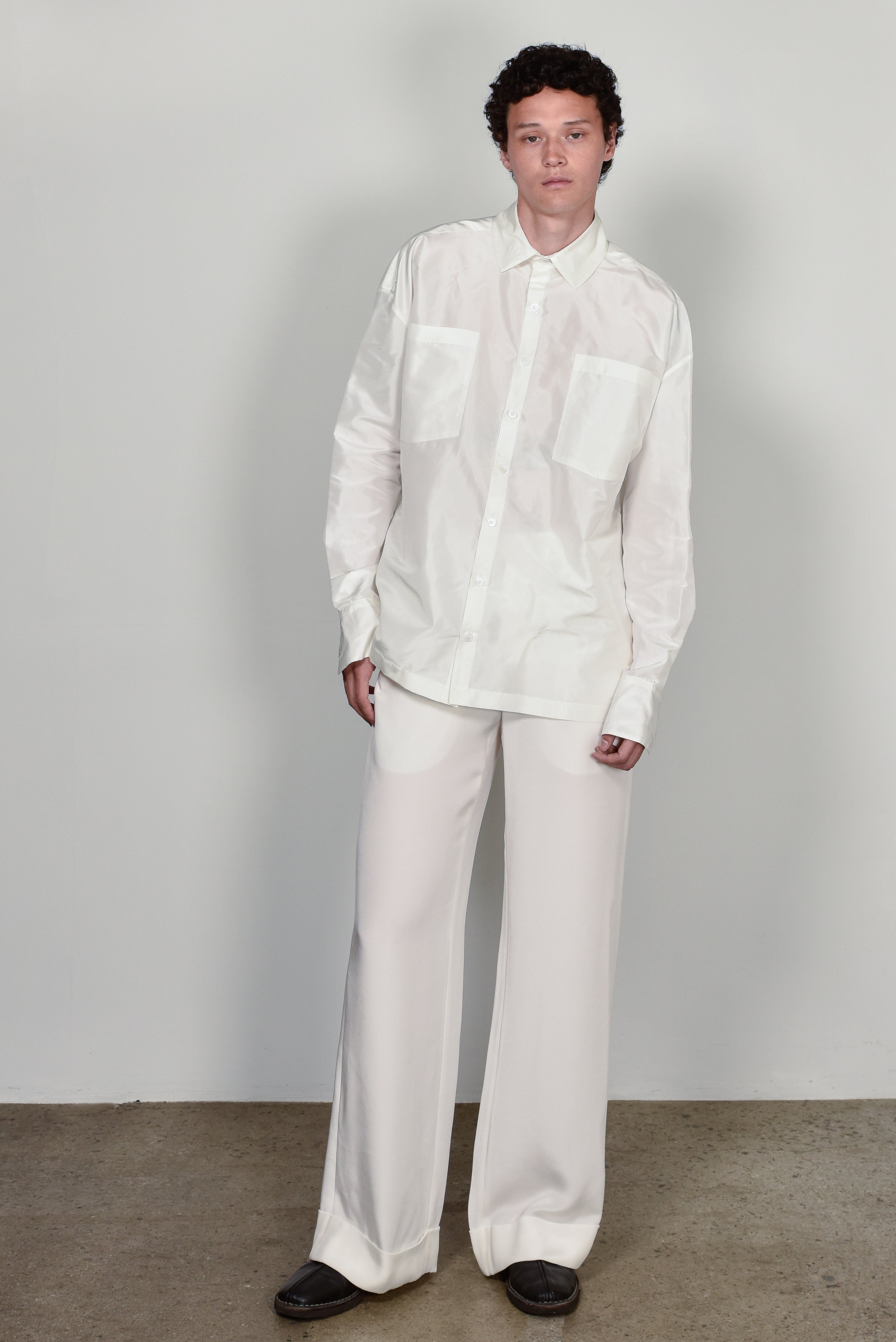 White Silk Opera Shirt