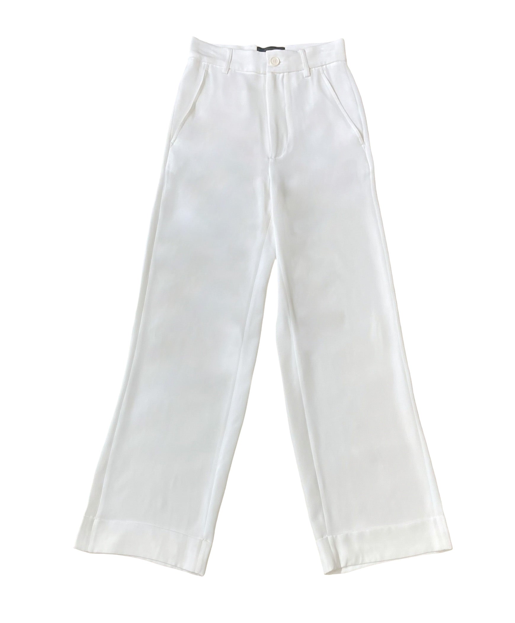 White Silk Jeremy Trouser